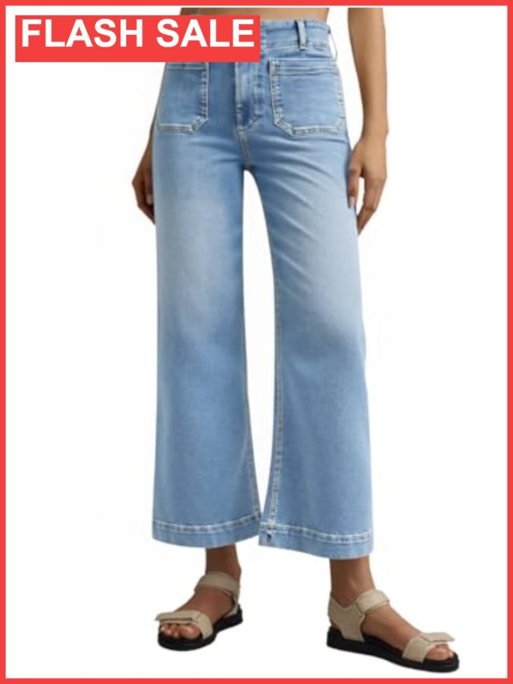 Wide Leg High Waist Cropped Jeans Baggy Denim Pants